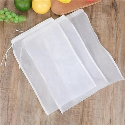 Food Grade Nylon Mesh Filter Bag For Wine / Nut Milk / Fruit Juice / Coffee